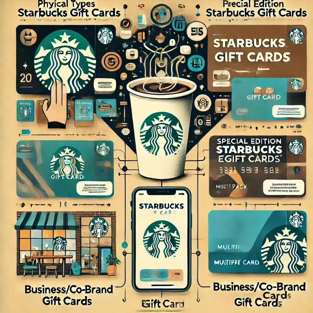 What are the different types of Starbucks gift cards?